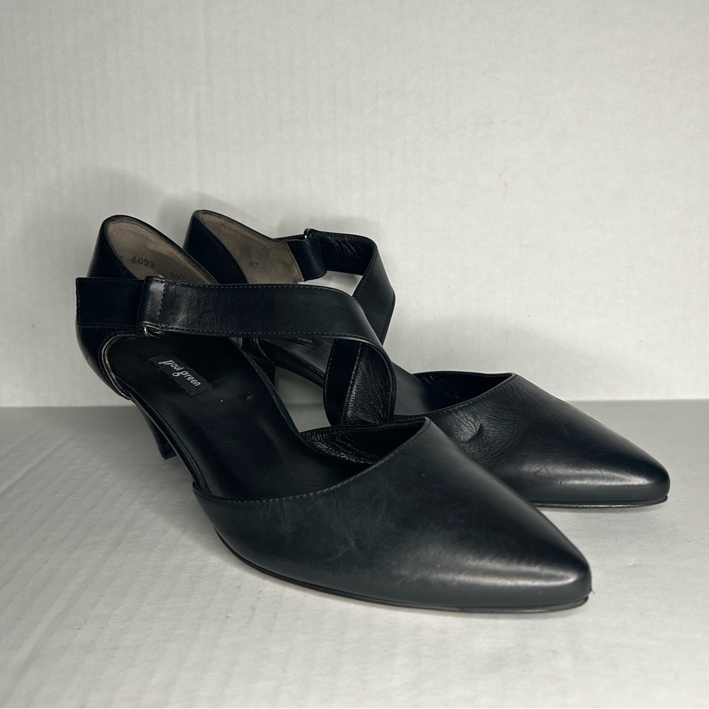 Paul Green Women's Size 9 Black Leather Heels